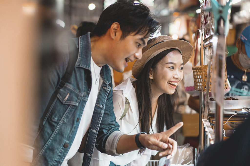 Excited Couple exporing Wedding
